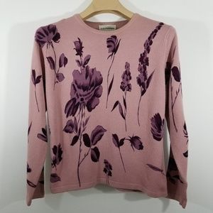 C.D. Petites Knit Sweater Floral Size M